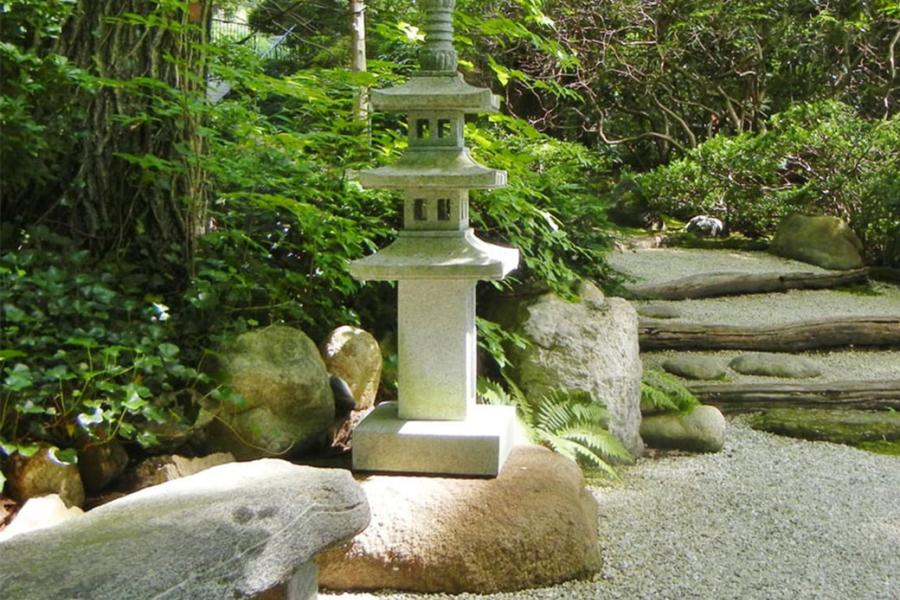 garden, zen, bridge, wooded, 