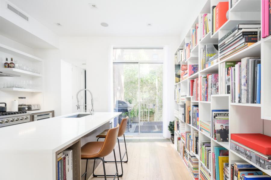 brownstone, townhouse, kitchen, light, airy, modern, bathroom, terrace, 