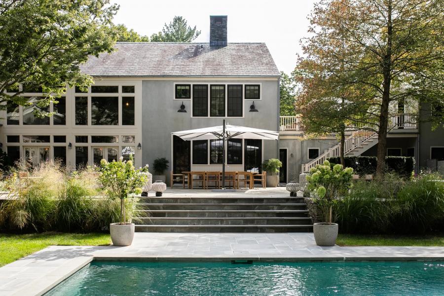 Hamptons, pool, contemporary, garden, upscale, patio, wood, light, 