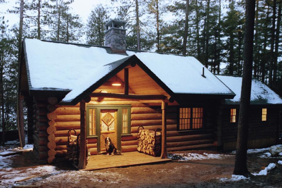 lake, rustic, traditional, cabin, water, pool, 