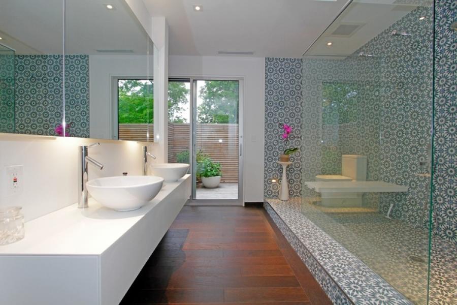 modern, contemporary, glass, light, bathroom, 