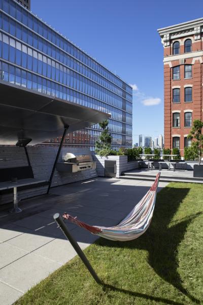 loft, apartment, kitchen, bathroom, rooftop, light, skyline, city view, 