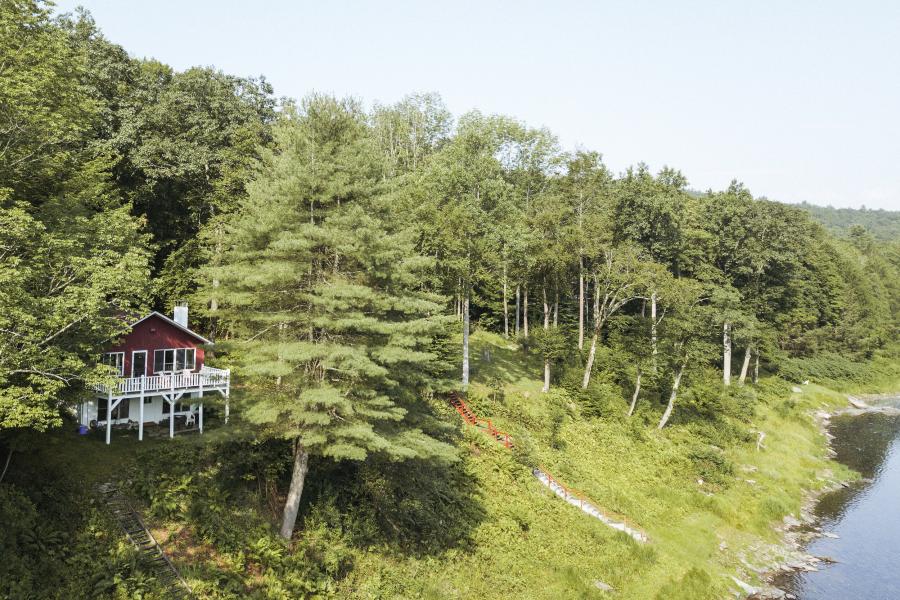 cabin, water, funky, wooded, wood, country, deck, 