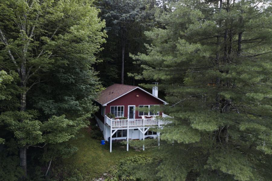 cabin, water, funky, wooded, wood, country, deck, 