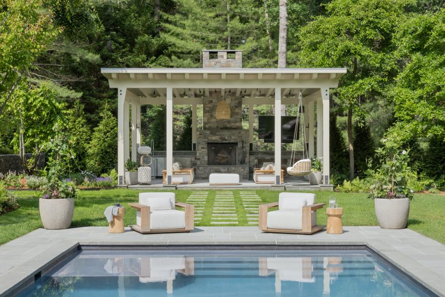 Hamptons, pool, contemporary, garden, upscale, patio, wood, light, 