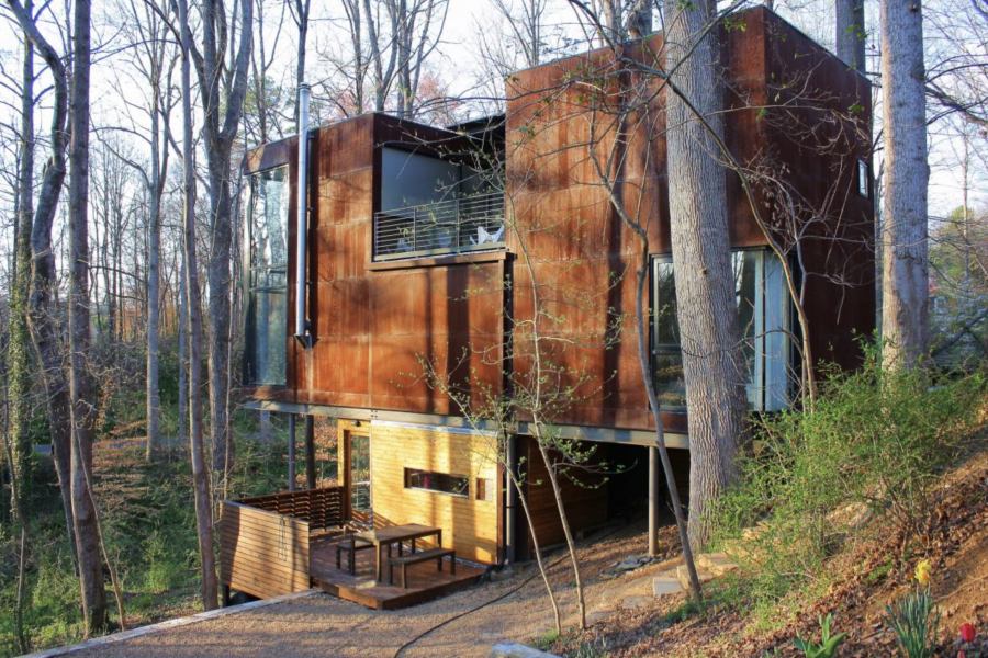 modern, contemporary, light, airy, wooded, 