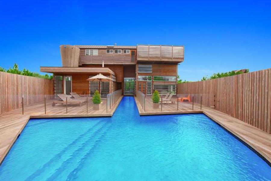 Hamptons, pool, contemporary, deck, 