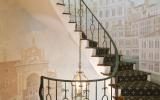 colorful, townhouse, traditional, upscale, staircase, fireplace, library, 