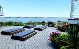 Hamptons, beach, water, deck, white, light, 