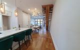 townhouse, contemporary, kitchen, light, airy, deck, staircase, bathroom, terrace, bedroom, 