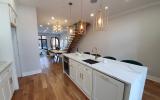 townhouse, contemporary, kitchen, light, airy, deck, staircase, bathroom, terrace, bedroom, 