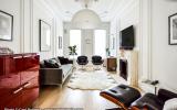 brownstone, bathroom, staircase, fireplace, contemporary, 