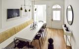 brownstone, bathroom, staircase, fireplace, contemporary, 