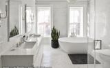 brownstone, bathroom, staircase, fireplace, contemporary, 