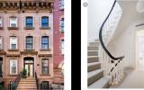 brownstone, bathroom, staircase, fireplace, contemporary, 