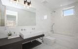 townhouse, contemporary, modern, light, white, glass, bathroom, kitchen, 