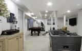 Hamptons, pool, pool table, bathroom, light, airy, upscale, staircase, kitchen, patio, 