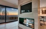 modern, glass, light, kitchen, bathroom, fireplace, 