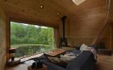 cabin, wooded, wood, pond, lake, glass, fireplace, 