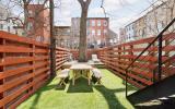 brownstone, townhouse, bohemian, eclectic, staircase, deck, kitchen, 