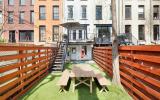 brownstone, townhouse, bohemian, eclectic, staircase, deck, kitchen, 