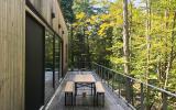 modern, contemporary, wooded, wood, deck, glass, rural, 