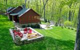 cabin, log house, lake, water, 