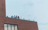 terrace, city view, rooftop, view, empty room, 