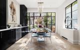 brownstone, townhouse, contemporary, upscale, staircase, terrace, garden, kitchen, bathroom, 