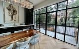 brownstone, townhouse, contemporary, upscale, staircase, terrace, garden, kitchen, bathroom, 