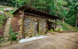 log house, cabin, stone, water, rural, Asheville, 