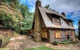 log house, cabin, stone, water, rural, Asheville, 