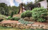 log house, cabin, stone, water, rural, Asheville, 