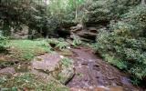 log house, cabin, stone, water, rural, Asheville, 