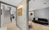 brownstone, townhouse, contemporary, upscale, staircase, terrace, garden, kitchen, bathroom, 