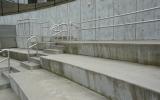 concrete, modern, museum, water, staircase, industrial, 