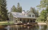 farmhouse, modern, contemporary, rural, glass, barn, water, 