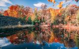 cabin, barn, lake, water, rural, country, wooded, deck, 