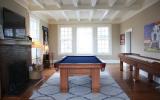 suburban, pool table, patio, staircase, fireplace, kitchen, porch, bathroom, 