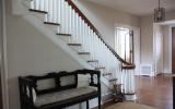 suburban, pool table, patio, staircase, fireplace, kitchen, porch, bathroom, 