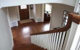 suburban, pool table, patio, staircase, fireplace, kitchen, porch, bathroom, 