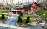 cabin, log house, lake, water, 