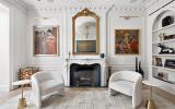 brownstone, townhouse, contemporary, upscale, staircase, terrace, garden, kitchen, bathroom, 