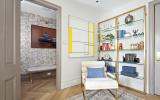 brownstone, townhouse, contemporary, upscale, staircase, terrace, garden, kitchen, bathroom, 