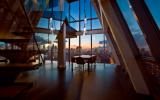 contemporary, upscale, glass, apartment, loft, staircase, rooftop, city view, 