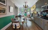 townhouse, colorful, funky, fireplace, kitchen, 