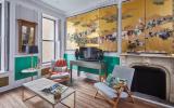 townhouse, colorful, funky, fireplace, kitchen, 