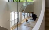 townhouse, modern, glass, light, rooftop, staircase, white, 