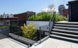 townhouse, modern, glass, light, rooftop, staircase, white, 