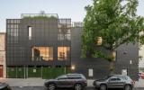 townhouse, modern, glass, light, rooftop, staircase, white, 